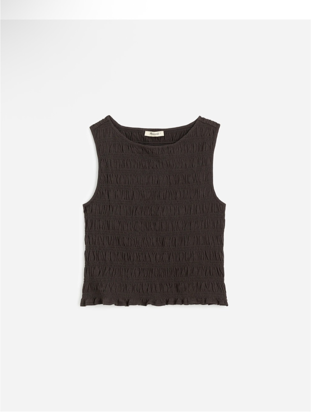 Madewell Brown Sachi Smocked Sleeveless Tank Top NV912 Brand New Small